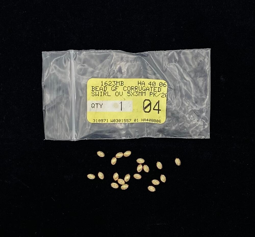 Gold Filled Corrugated Swirl Beads 5x3mm Oval Fire Mountain Gems 20 Pack